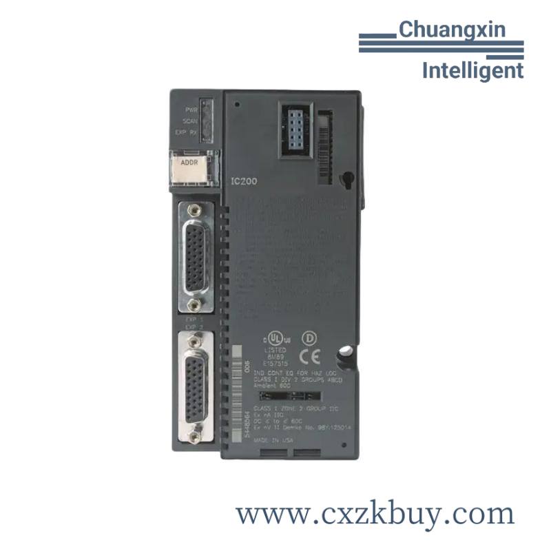 ic200etm001_ge_expansion_transmitter_module.jpg Emerson IC200ETM001 Expansion Transmitter with IC200ACC201 Termination Plug
