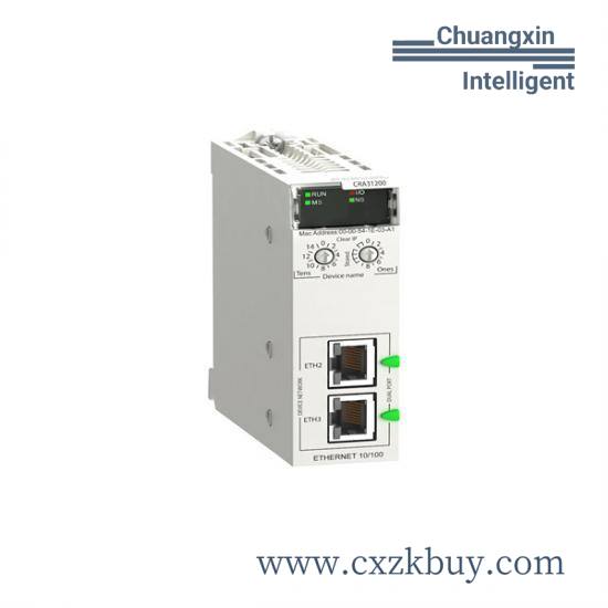 schneider_bmxcra31200_remote_io_drop_e_ip.jpg Schneider X80-D BMXCRA31200 Standard X80 EtherNet/IP Ethernet I/O Processor Interface Module